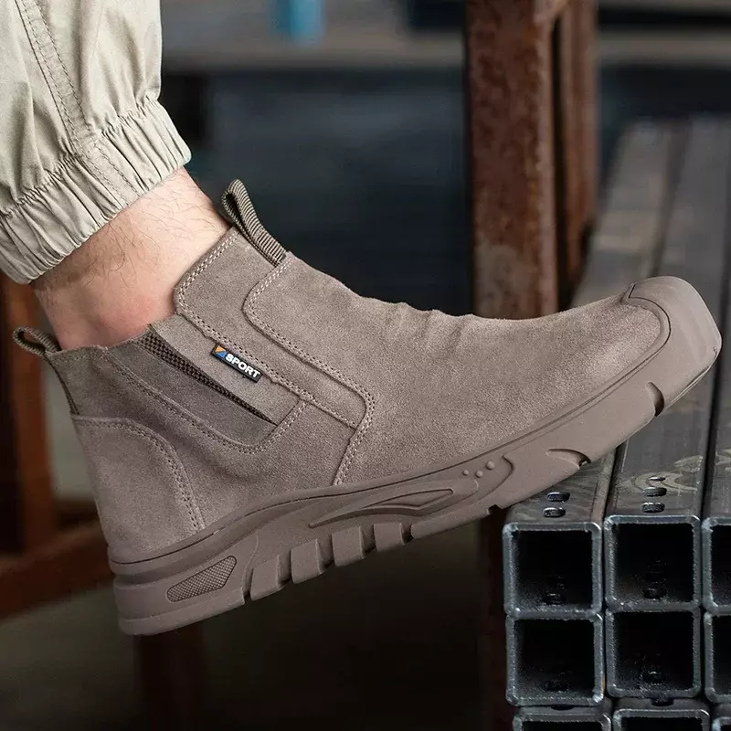 남성용 2024 스틸 토 부츠, 작업화용 펑크 방지 신발, 파괴할 수 없는 야외 안전 부츠