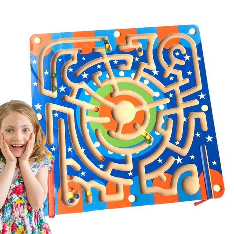 Magnete colore e conteggio labirinto in legno magnetico Color Sorting Maze Montessori Fine Motor Skills Toys For Boys Girls 3 Learning &