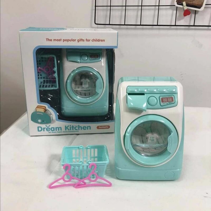 Mini Brinquedo De Máquina De Lavar Roupa Elétrica, Pequenos Eletrodomésticos, Máquina de lavar roupa Simulação, Mini Móveis, Brinquedo De Água De Enchimento