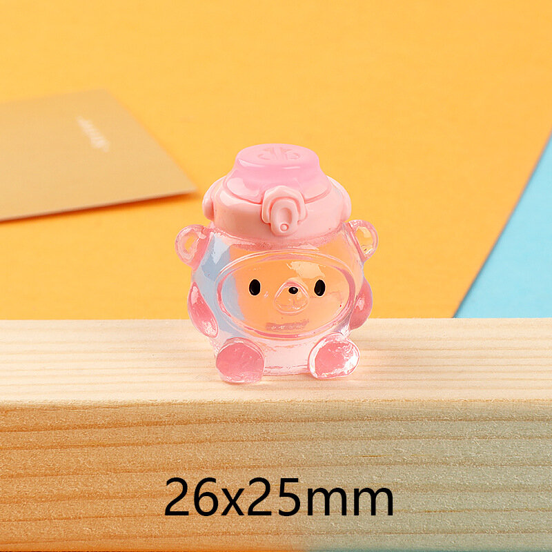 Diy Luminous Bear Cup Bottle Resin Accessories Embellishment For Crafting Material Jewelry Charms Pendant Supply Arts Decoration