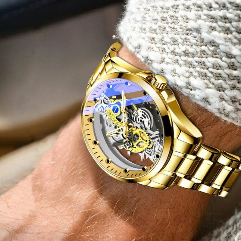 Modny zegarek na rękę z biżuterią akcesoria do zegarka na rękę z dekoracją męską klasyczny biznesowy zegarek na rękę