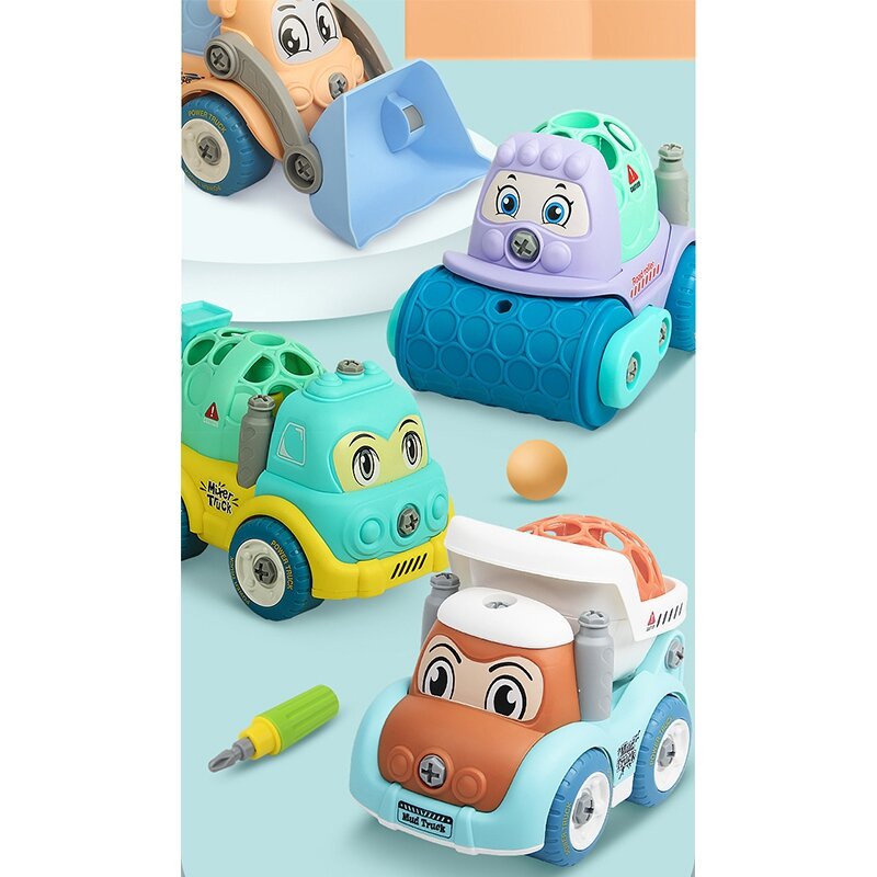 FBIL-Take Apart Toys Construction Truck Cartoon Vehicle Cars Stem Building Toy DIY Engineering Learning Educational Set