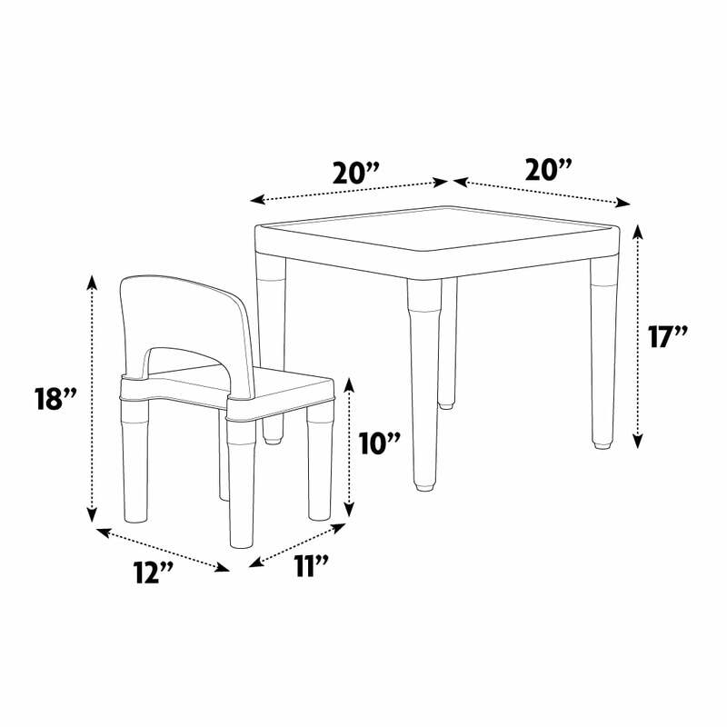 ชุดโต๊ะน้ำพลาสติกสำหรับเด็กและเก้าอี้2ตัวทรงสี่เหลี่ยมทันสมัยน้ำหนักเบา