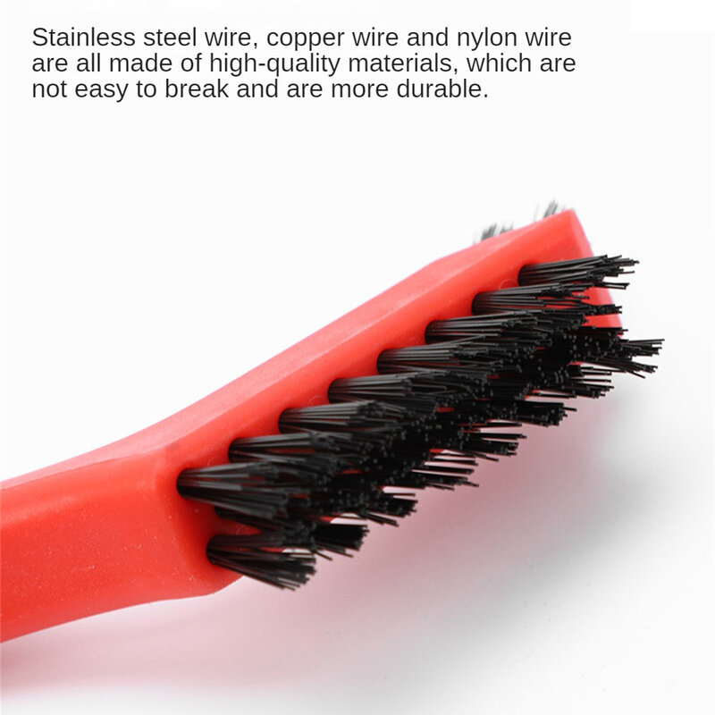 Mini Wire Brush Set Steel Brass Nylon Cleaning Polishing Detail Metal Rust Brush 7 Inches Cleaning Brush Hand Tools
