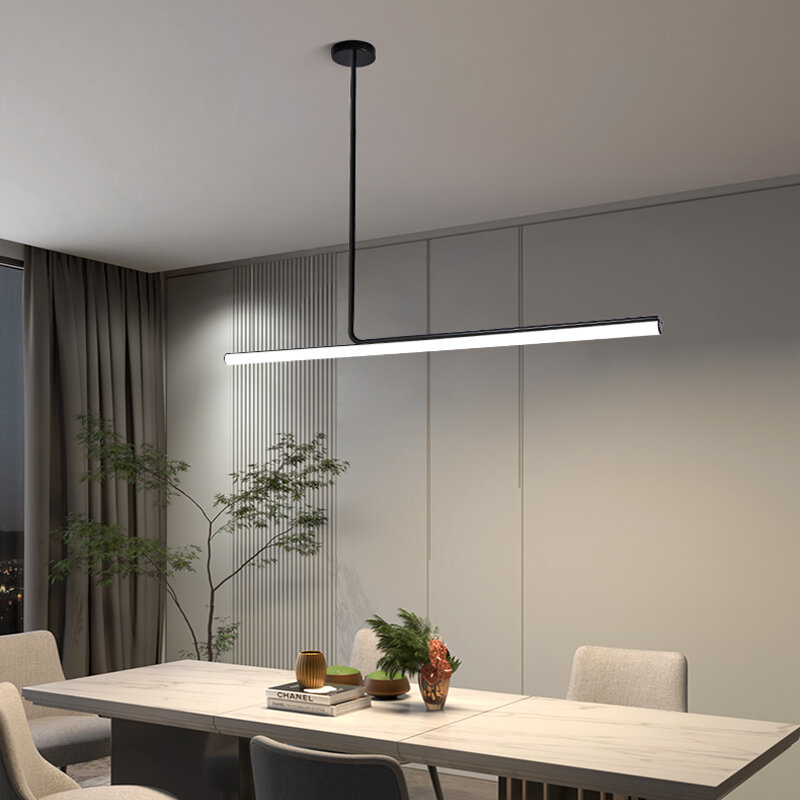 Schwarz weiß lange Pendel leuchten für Esstisch 120cm cm lange Streifen Küchen bar Decke hängen Licht moderne minimalist ische Dekor