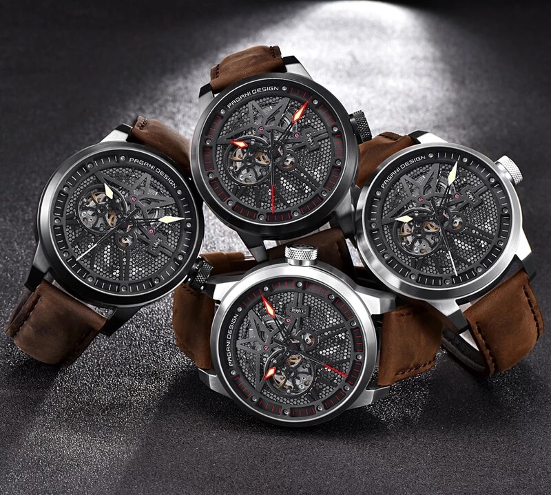 Роскошные Брендовые Часы PAGANI Leather Tourbillon, мужские автоматические наручные часы, модные мужские механические часы GENEVA