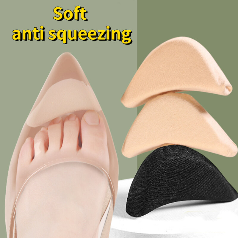 Almofada de inserção antepé esponja para mulheres, palmilhas de enchimento de pés, almofadas antidor, salto alto, plugue de dedo, meia esponja, almofada de sapatos, 1 par, 2 pares