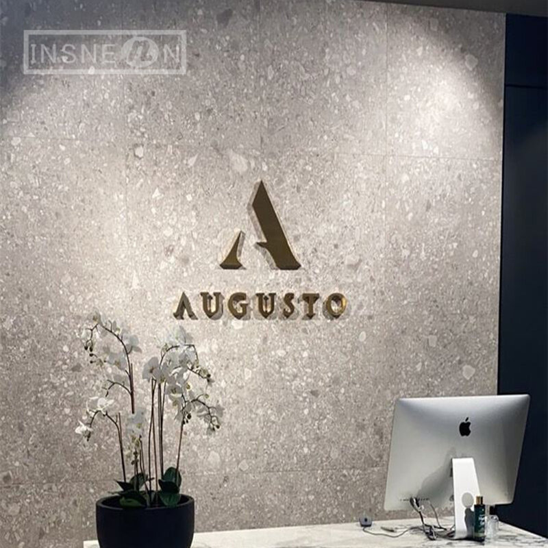 Custom Backlit Letter Stainless Steel Luminous Character Metal Waterproof Outdoor Company Indoor Office LED Sign