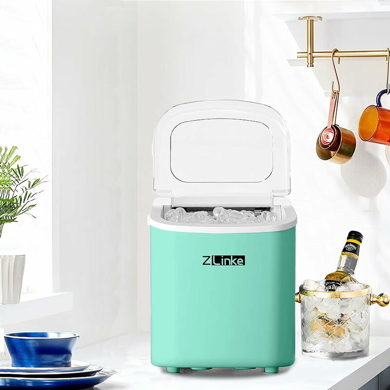 Countertop Ice Maker, Ice Maker Machine 6 Mins 9 Bullet Ice, 26.5lbs/24Hrs, Portable Ice Maker