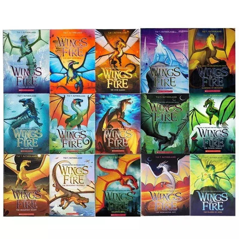 15 книг «Крылья огня», детская история приключений, научная фантастика, мост, книга для изучения английского языка, подарок для чтения, учебник, учебные книги