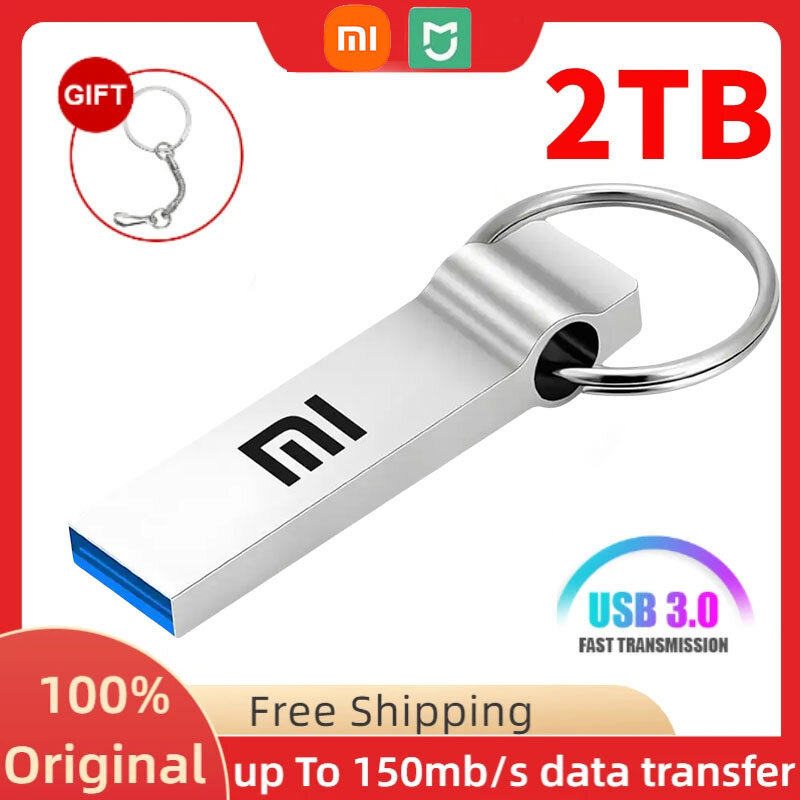 MIJIA Xiaomi TB 1TB, Flash Drive logam Memoria Usb U Disk 128GB 512GB 2 IN 1 OTG USB 3.1 256gb stik memori untuk TV