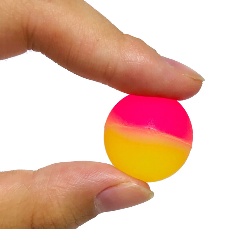 1 pz bambini colorati ragazzo che rimbalza palla di gomma bambini giochi sportivi palline elastiche di salto 25mm bicolore palla elastica giocattolo