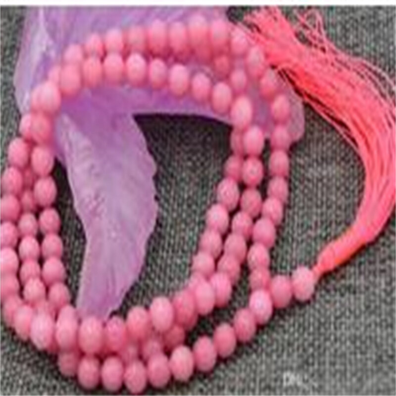 FFREE SHIPPING HOT New 6mm stone Buddhist Rhodochrosite 108 Prayer Beads Mala Bracelet Necklace