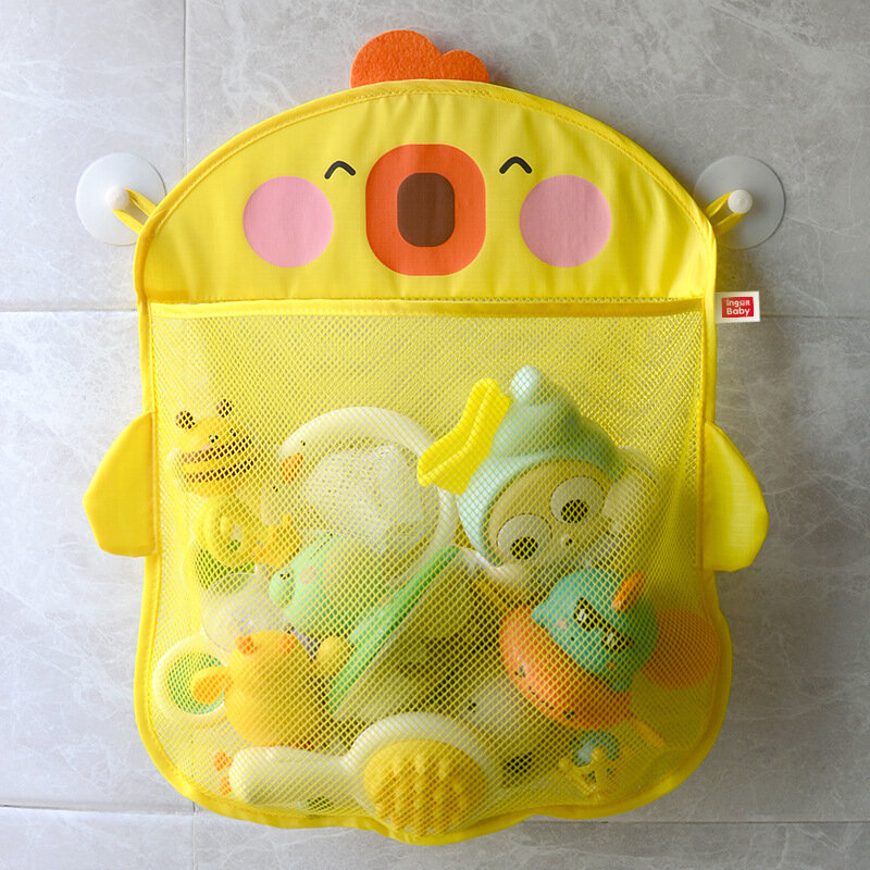 Zabawki do kąpieli dla niemowląt urocza siatka z kaczki torba do przechowywania zabawek mocna z przyssawkami torba do kąpieli Organizer łazienkowy zabawki wodne dla dzieci
