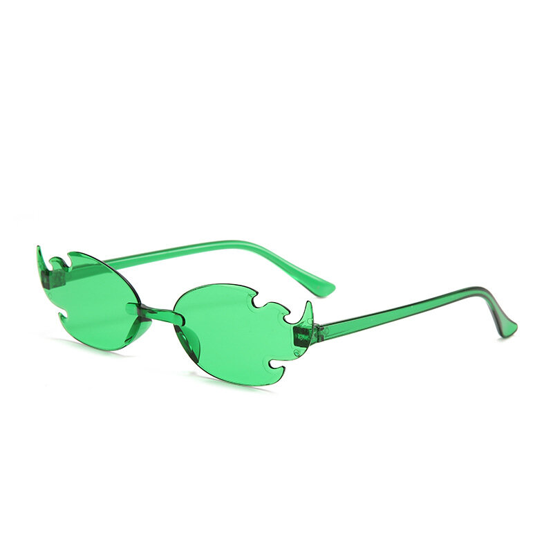 نظارات شمسية بدون إطار على شكل لهب ، شخصية ، نظارات ملونة ، شاطئ البحر في الهواء الطلق ، حفلة شاطئ ، نظارات خلع الملابس ، تصوير الشارع