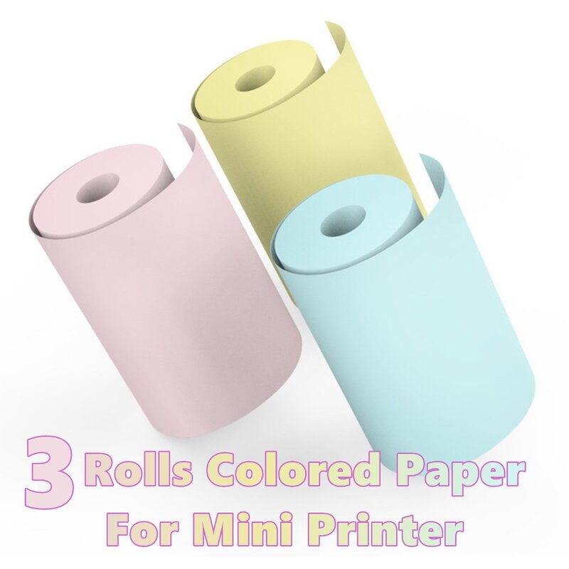 Papiers pour Mini imprimante Photo HD, accessoires pour imprimante thermique, papier autocollant couleur blanche, étiquette ours vierge, sans BPA, 10 ans
