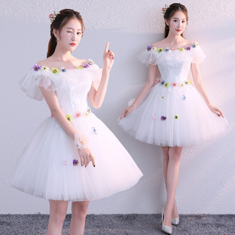 Короткие платья для девушек 2024 бальное платье из тюля с цветами для дня рождения 15-летнего праздника синие платья для 15-летних праздников