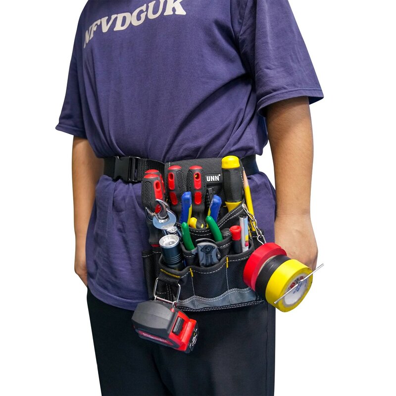 KUNN bolsa de herramientas de electricista, bolsa de herramientas duradera 1680D con Clip de cinturón, bolsa de electricista profesional para mantenimiento de Tradesman