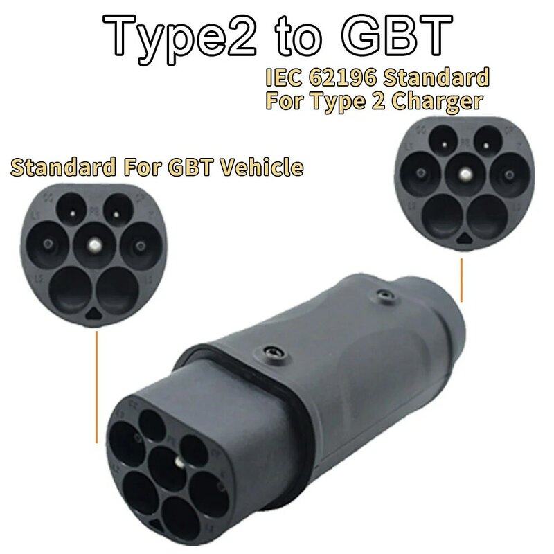 Conector de carregamento do veículo elétrico, Carregador Tipo 1 para GBT EVSE Adapter, Tipo 2 para J1772 EV Adapter