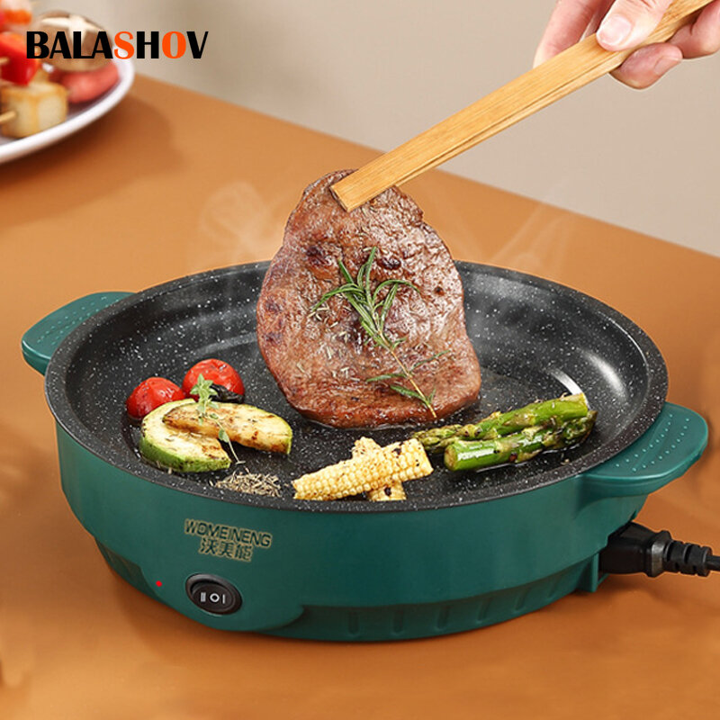 Elektrische Multi kocher elektrische Pfanne 220v Haushalts grill Grill gebratenes Steak Fisch Omelett Bratpfanne Antihaft-Koch maschine