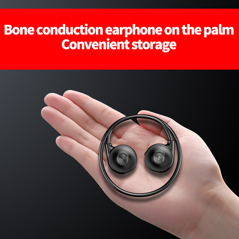 Earphone Bluetooth 2023 nirkabel konduksi tulang, headphone olahraga dengan mikrofon tahan air kait telinga untuk ponsel 5.3