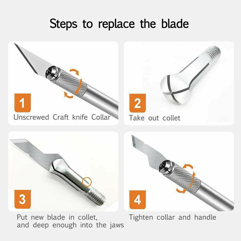 100/50/20 buah pisau bedah logam, pisau ukir kayu pengganti pisau ukir alat pemotong patung bedah