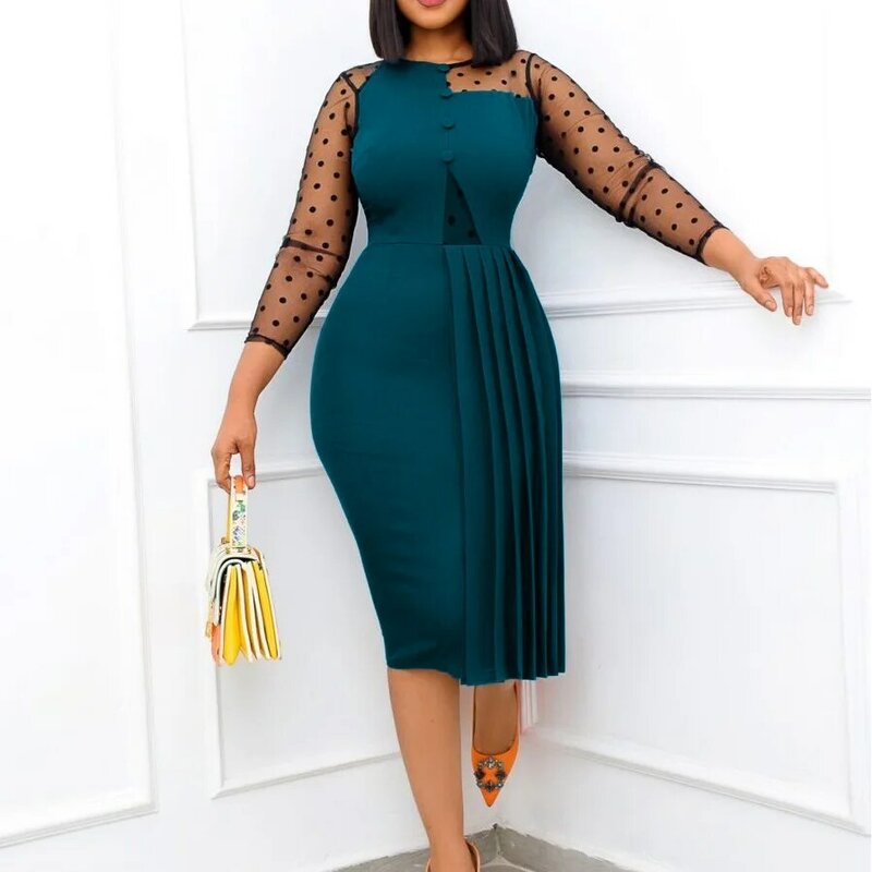 2022 여성을위한 레드 그린 블루 아프리카 드레스 여름 아프리카 여성 솔리드 컬러 일반 무릎 길이 드레스 아프리카 의류 여성