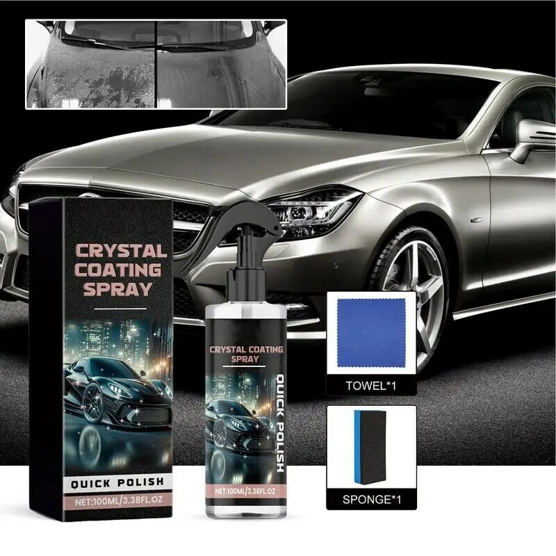 Car Coating Spray 100ml Car Coating Wax Polishing Spray Multifunctional Safe Quick Effect Coating Agent Nano Car Protection Spra