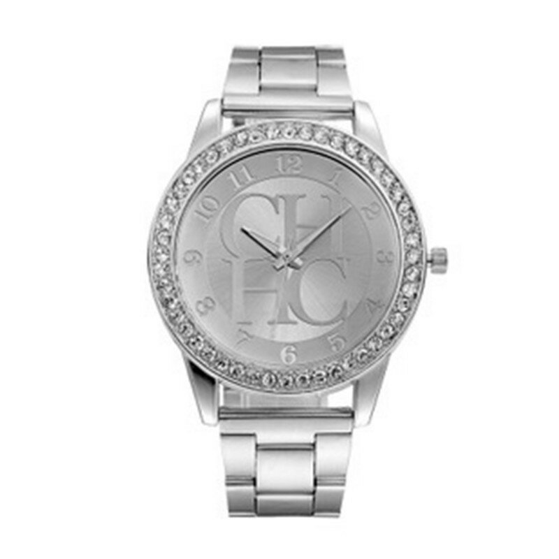 Luxo cristal ouro aço inoxidável quartzo relógio para mulheres, senhoras relógios, relógios de pulso moda, venda quente, novo