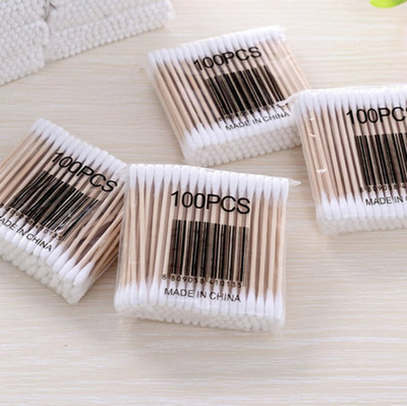 Hot Double Head Cotton Swabs Women Makeup Buds Tip for Medical Wood Sticks Nose Ears Cleaning Health Care Tools