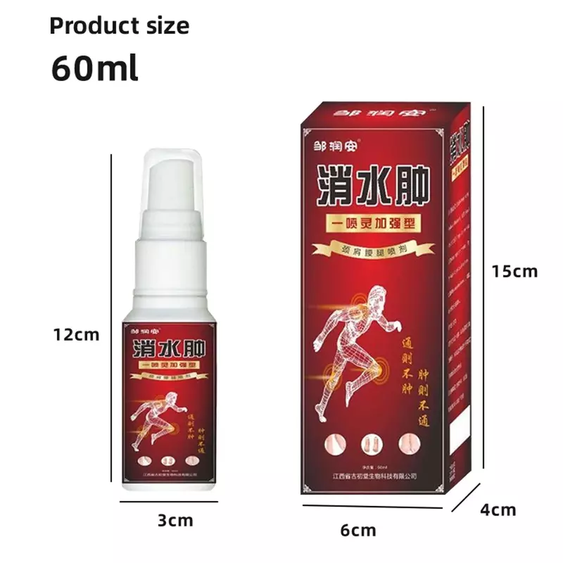 2pcs Eliminating Edema Spray Leg Dropsy Swelling Pain Relief Cream Arm Thigh Antiedematous Body Massage Care Medical Plaster