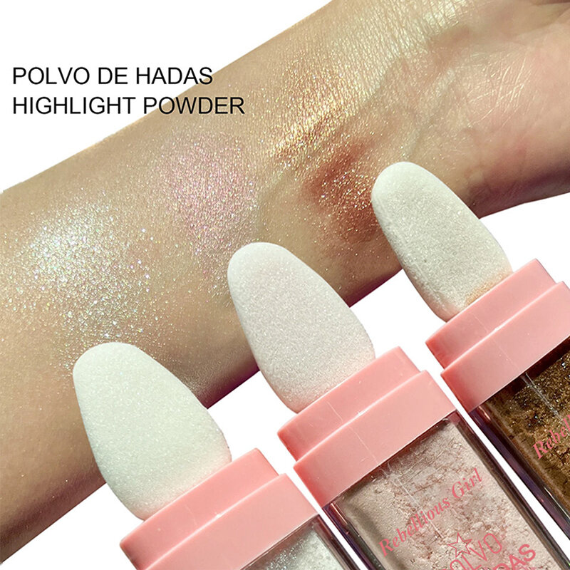1Pc Face Body Diamond Highlight Gold Pink Glitter Highlighter Powder Shimmer Contour Blush Powder Face Makeup Powder Cosmetics