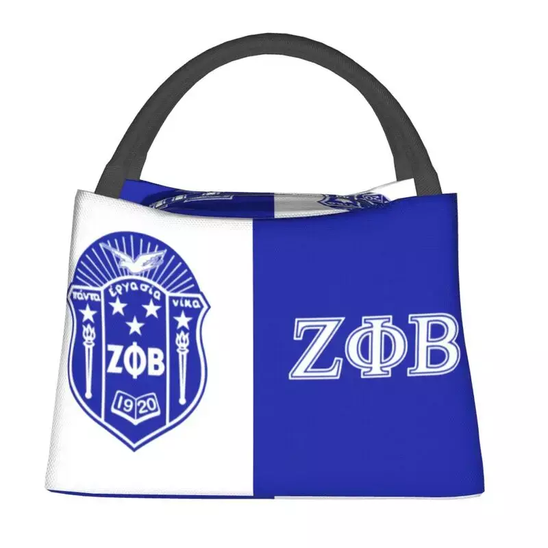 Zeta Phi Beta Logo Insulated Lunch Bag for Camping Travel Leakproof Cooler Thermal Lunch Box Women Thermal Bags