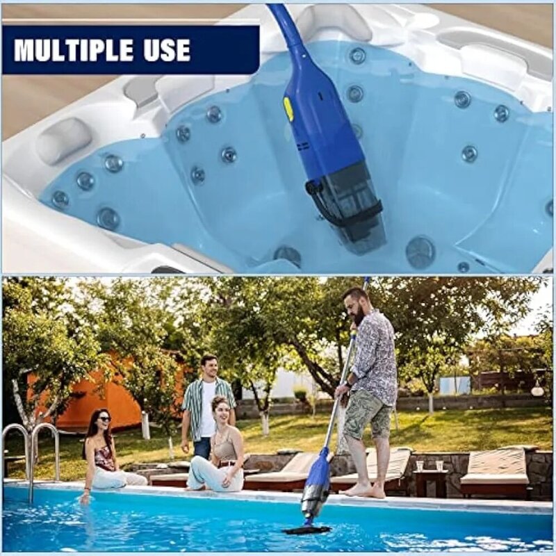Aspirateur de piscine portable avec aspiration injuste améliorée, parfait pour piscines hors sol, spas, bains à remous