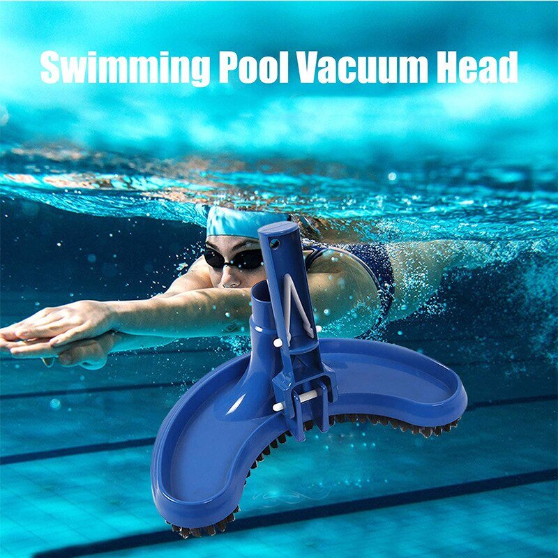 Aspiradora portátil para estanque, limpiador subacuático con bolsa de cepillo, herramienta de limpieza profesional en forma de media Luna Azul para piscinas