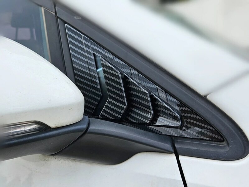 Per VW Golf 7 MK7 MK7.5 2013 ~ 2019 Car Front Triangle Window Louver Side Shutter Blind Shades Cover Trim Sticker Vent Carbon Auto