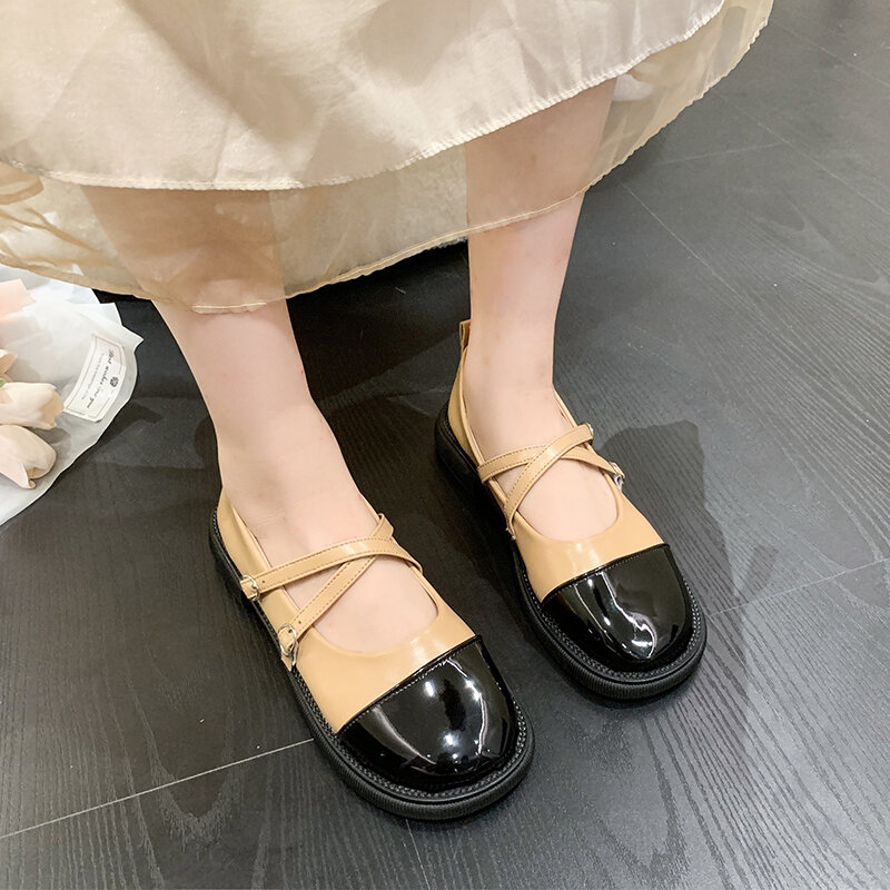Sapatos femininos 2022 nova lolita sapatos femininos mary jane sapatos retro dedo do pé redondo jk uniforme laço-up plataforma mulher sapatos
