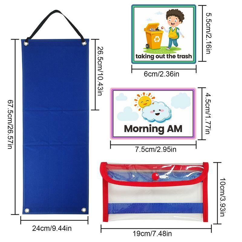 70 Pieces Kids Visual Schedule Daily Routine Cards Home Chore Chart Good Habits Training Games for 3-6 Years Old Montessori Toys