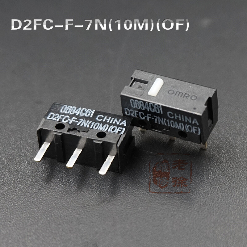 Tombol sakelar mikro Mouse D2FC-F-7N(10M)(dari), cocok untuk OMRON 20M 50M Steelseries Sensei310 Logitech G102 GPRO G302 mouse 2 buah