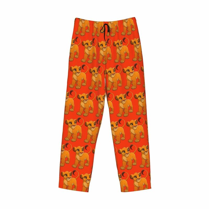 Custom Simba The King Lion Pyjama Broek Heren Lounge Slaap Stretch Nachtkleding Broek Met Zakken
