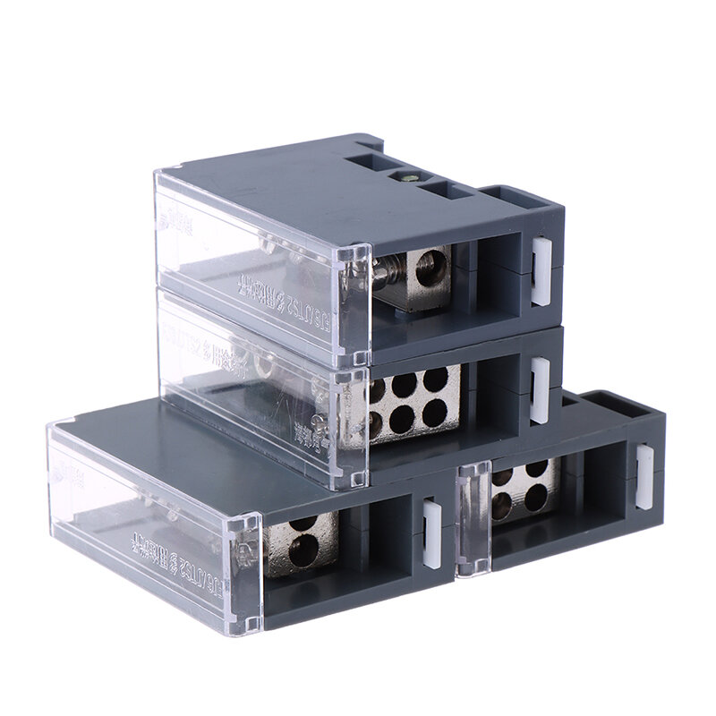 Caja de distribución de bloque de terminales de Riel Din, caja de conexiones de alimentación Universal para disyuntor, una entrada, salida múltiple, 150A