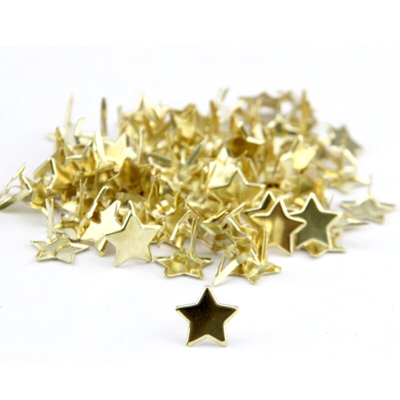 Набор металлических застежек со звездами из 100 золотых бумажных застежек для DIY Скрапбукинг, альбом, изготовление карточек, мм