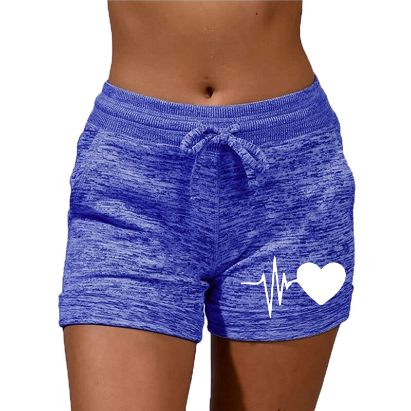 Pantalones cortos de yoga de secado rápido para mujer, shorts deportivos informales de cintura alta con cordón elástico, shorts de fitness para verano