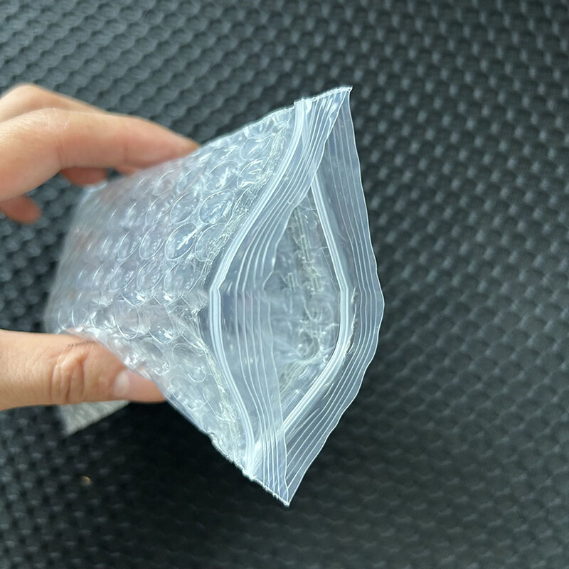 투명 양면 두꺼운 버블 백, 본 지퍼 잠금 포장, 씰링 익스프레스 배송, 운송 비닐 백, 100 개