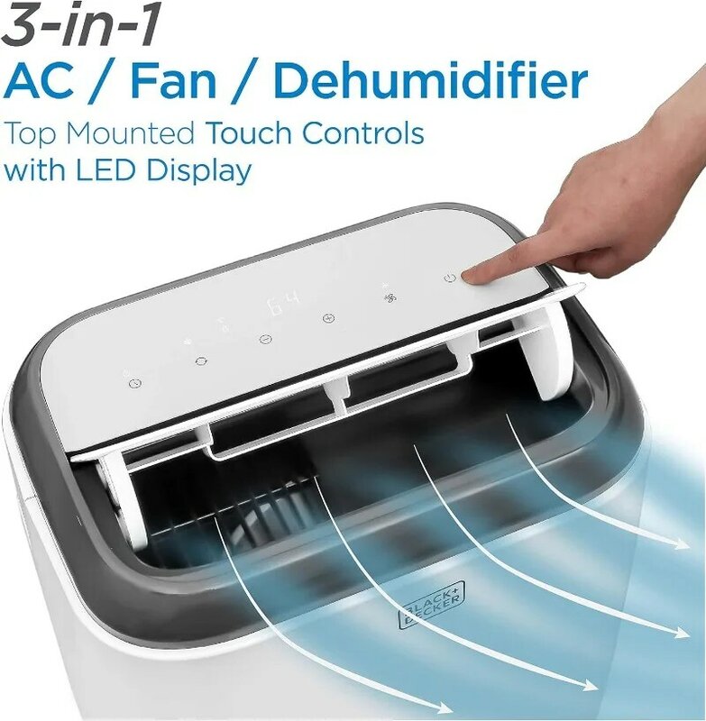8,000 BTU Portable Air Conditioner with Remote Control, White