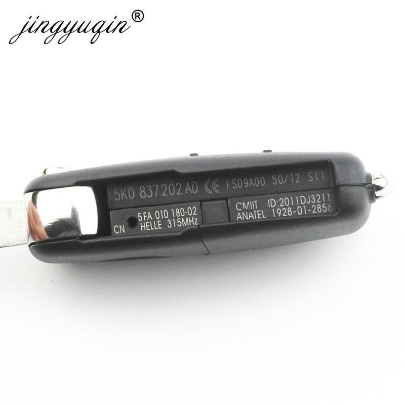 Jingyuqin 3BT дистанционный флип-ключ 434 МГц ID48 чип для VW Volkswagen GOLF PASSAT Tiguan Polo Jetta Beetle Skoda Seat Car 5K0837202AD