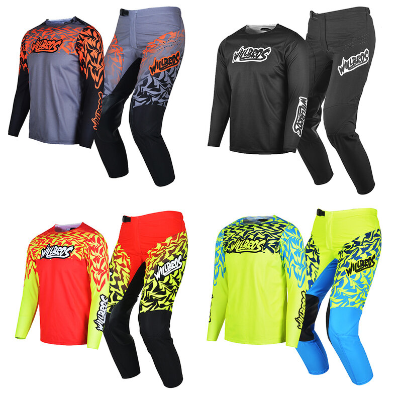 Youth MX Combo Motocross Jersey Pants Kid Gear Set Outfit Children Suit Willbros Enduro Off-Road UTV ATV Cycling Boy Girl Kits