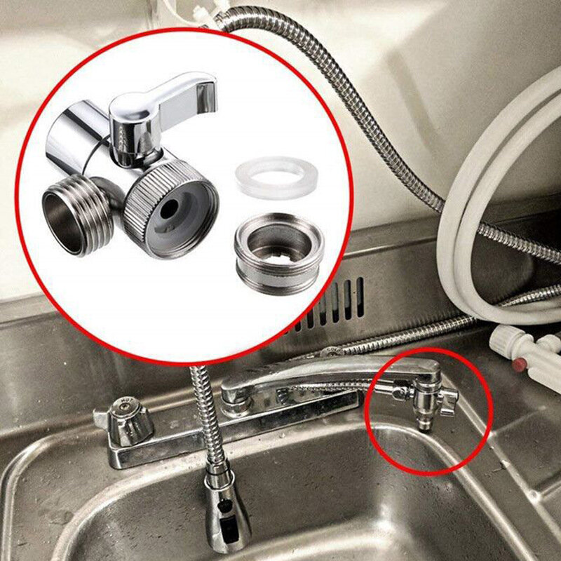 Alloy Switch Faucet Adapter,Sink Splitter Diverter Valve with Aerator, Tap Connector for Kitchen Toilet Bidet Shower Bathroom