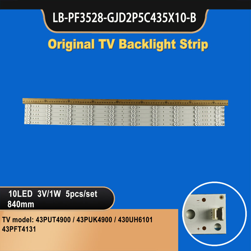 TV Backlight para TV Repair, TV Repair, 43in, GJ-2K15, GJ-2K16-430-D510-V4, 43PUT4900, 43PUK4900