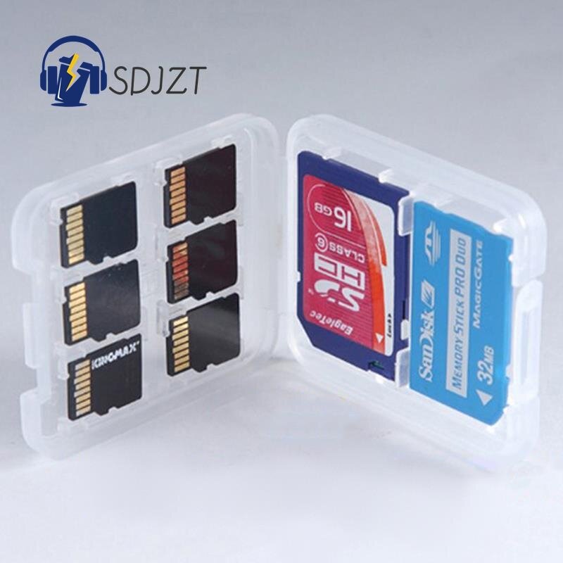 1Pc Transparent Protector Holder Micro Box For SD SDHC TF MS Memory Card Storage Case Plastic Boxes